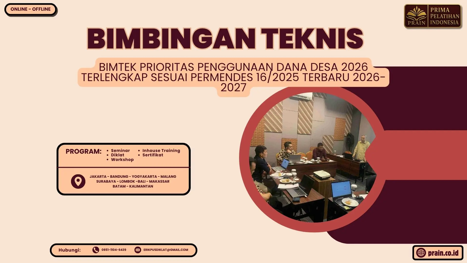 Bimtek Prioritas Penggunaan Dana Desa 2026 Terlengkap Sesuai Permendes 16/2025 Terpadu 2026-2027