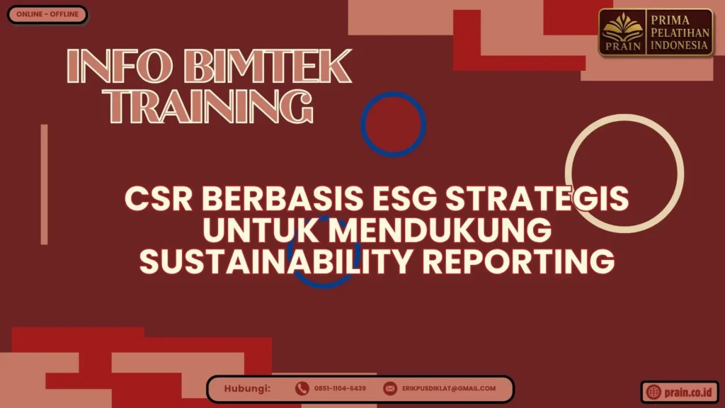Info Bimtek Training CSR Berbasis ESG Strategis untuk Mendukung Sustainability Reporting 2026-2027