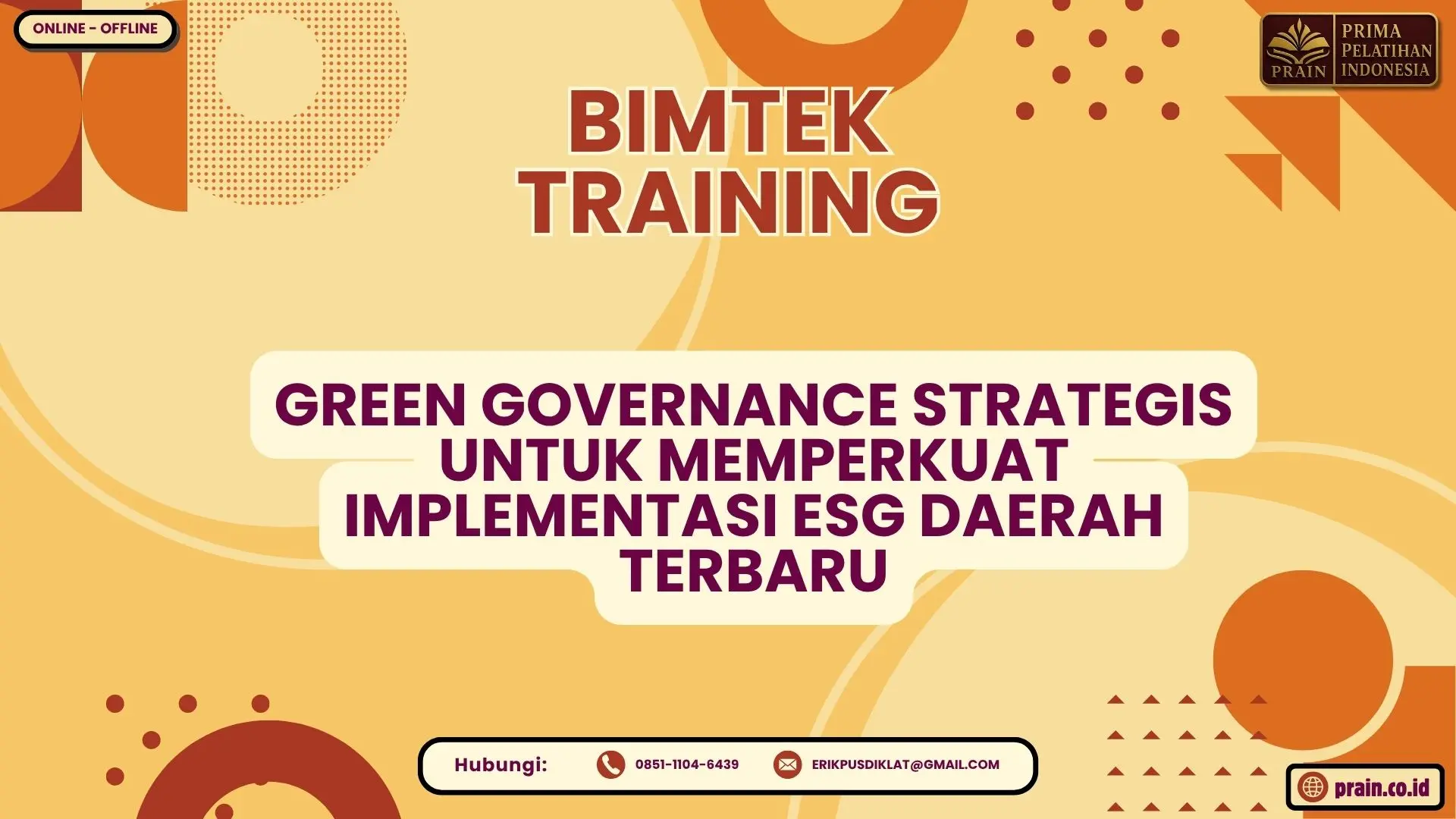 Bimtek Training Green Governance Strategis untuk Memperkuat Implementasi ESG Daerah Terbaru 2026-2027