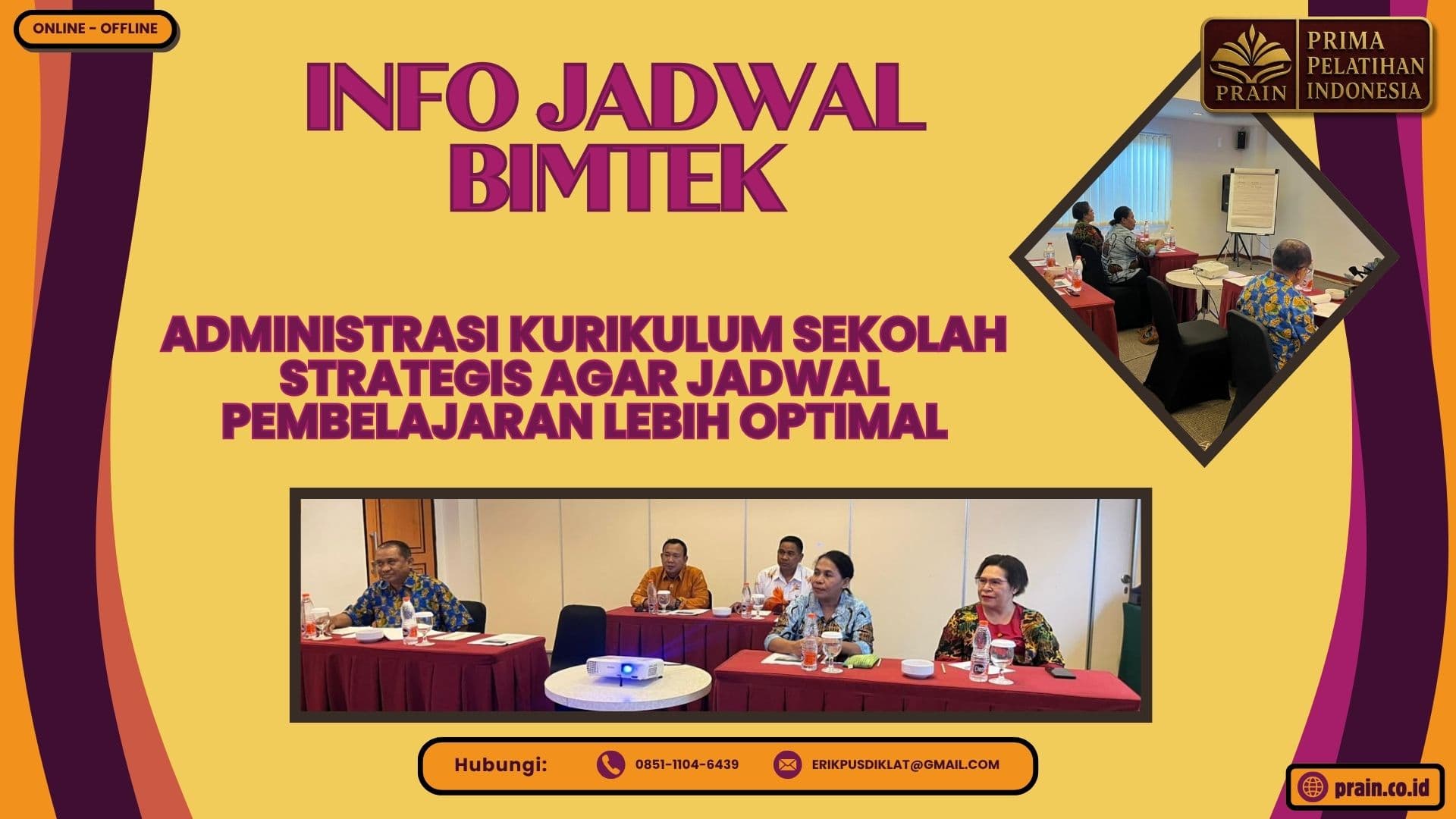 Info Jadwal Bimtek Administrasi Kurikulum Sekolah Strategis agar Jadwal Pembelajaran Lebih Optimal 2026-2027
